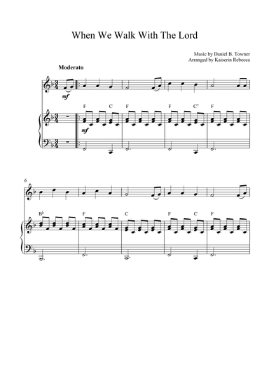 When We Walk With The Lord (arr. Kaiserin Rebecca)