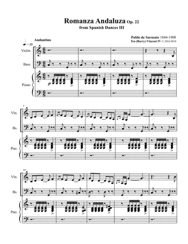Spanish Dances, Op.22, No.1: III. Romanza Andaluza (arr. Teo Barry Vincent)