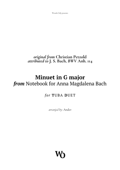 Minuet in G major by Bach for Tuba Duet (arr. Ander)