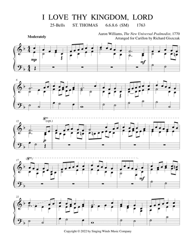 25B. I Love Thy Kingdom, Lord (ST. THOMAS) (arr. Richard Giszczak)
