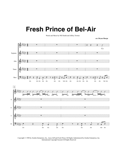 Fresh Prince Of Bel-air (arr. Bryan Sharpe)