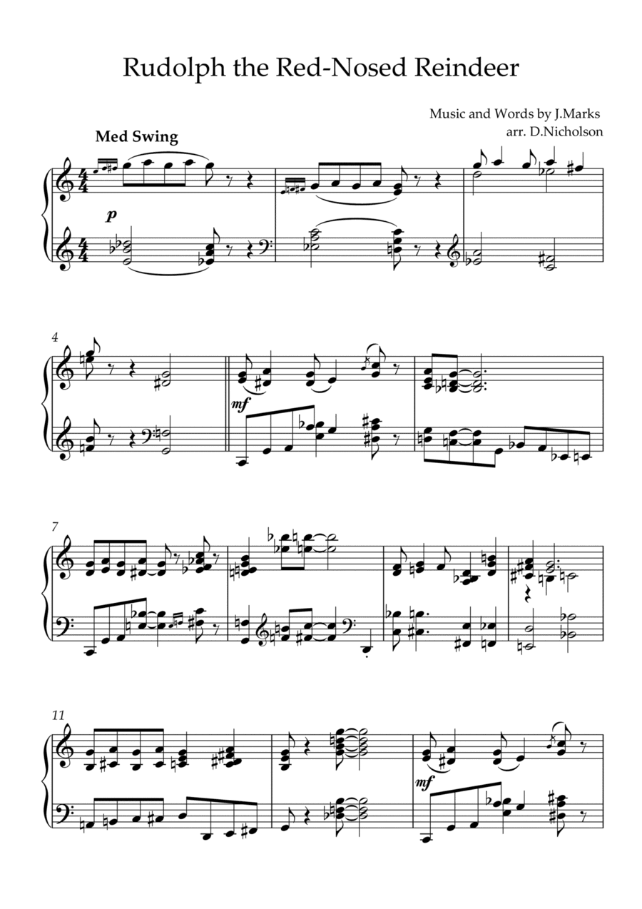 Rudolph The Red-nosed Reindeer (arr. Daniel Nicholson)