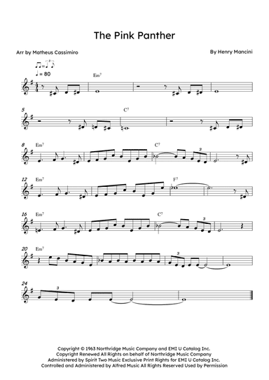 The Pink Panther (arr. Matheus Cassimiro)