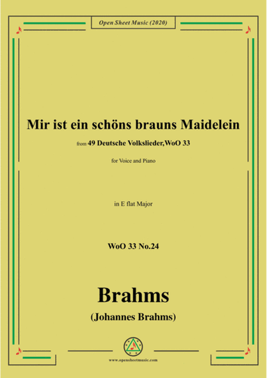 Brahms-Mir ist ein schöns brauns Maidelein,WoO 33 No.24,in E flat Major (arr. MSM)