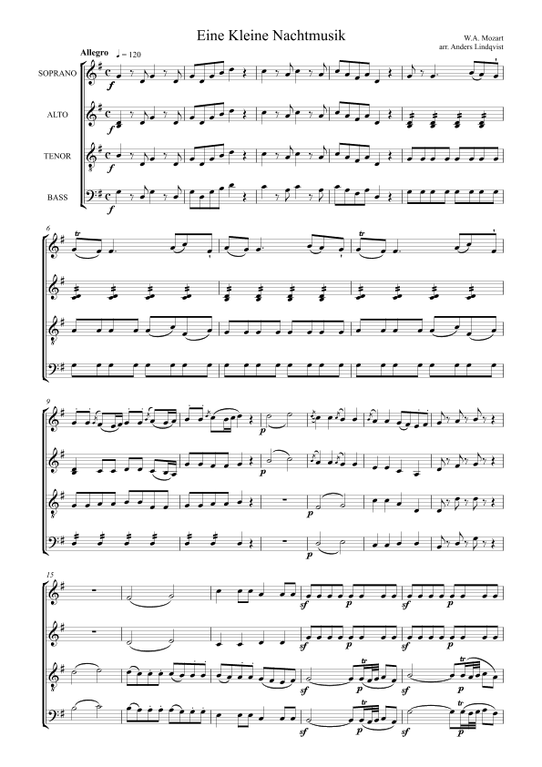 Eine Kleine Nachtmusik - Allegro (arr. Anders Lindqvist)