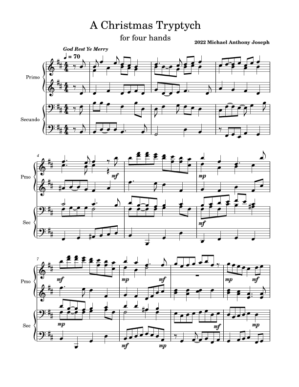 A Christmas Tryptych (arr. Michael A. Joseph)