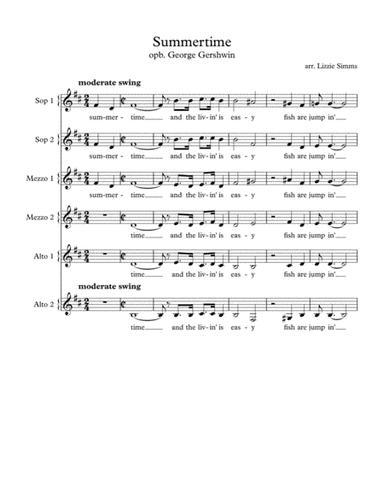 Summertime (arr. Lizzie Simms)