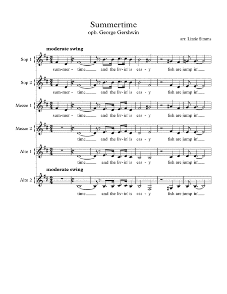 Summertime (arr. Lizzie Simms)
