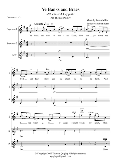 Ye Banks and Braes (SSA Choir A Cappella) (arr. Thomas Quigley)