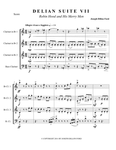 Robin Hood & His Merry Men (Scherzo) for clarinet quartet