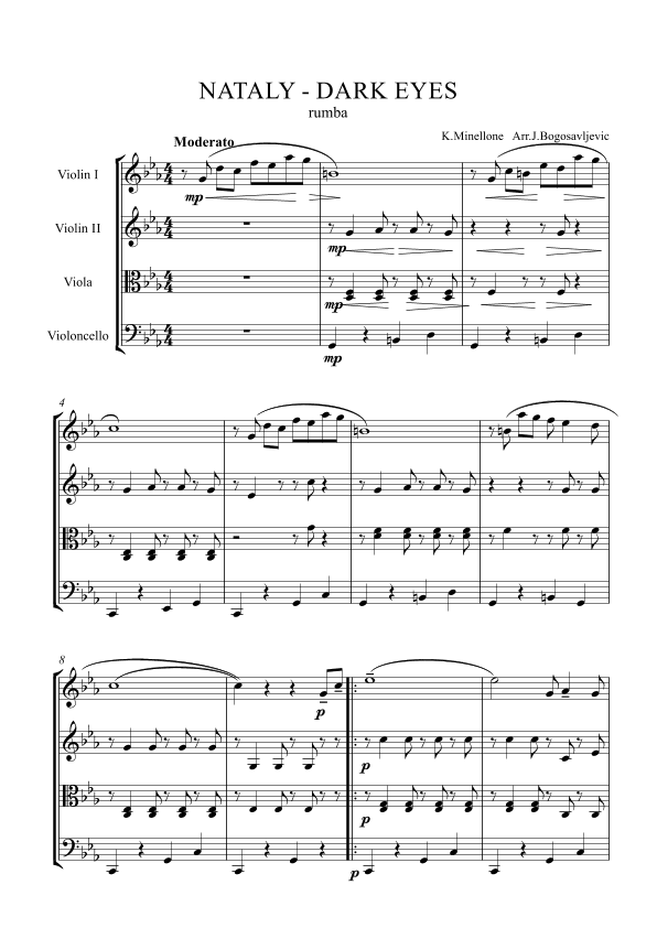 Nataly - Dark eyes (arr. Jovan Bogosavljević)