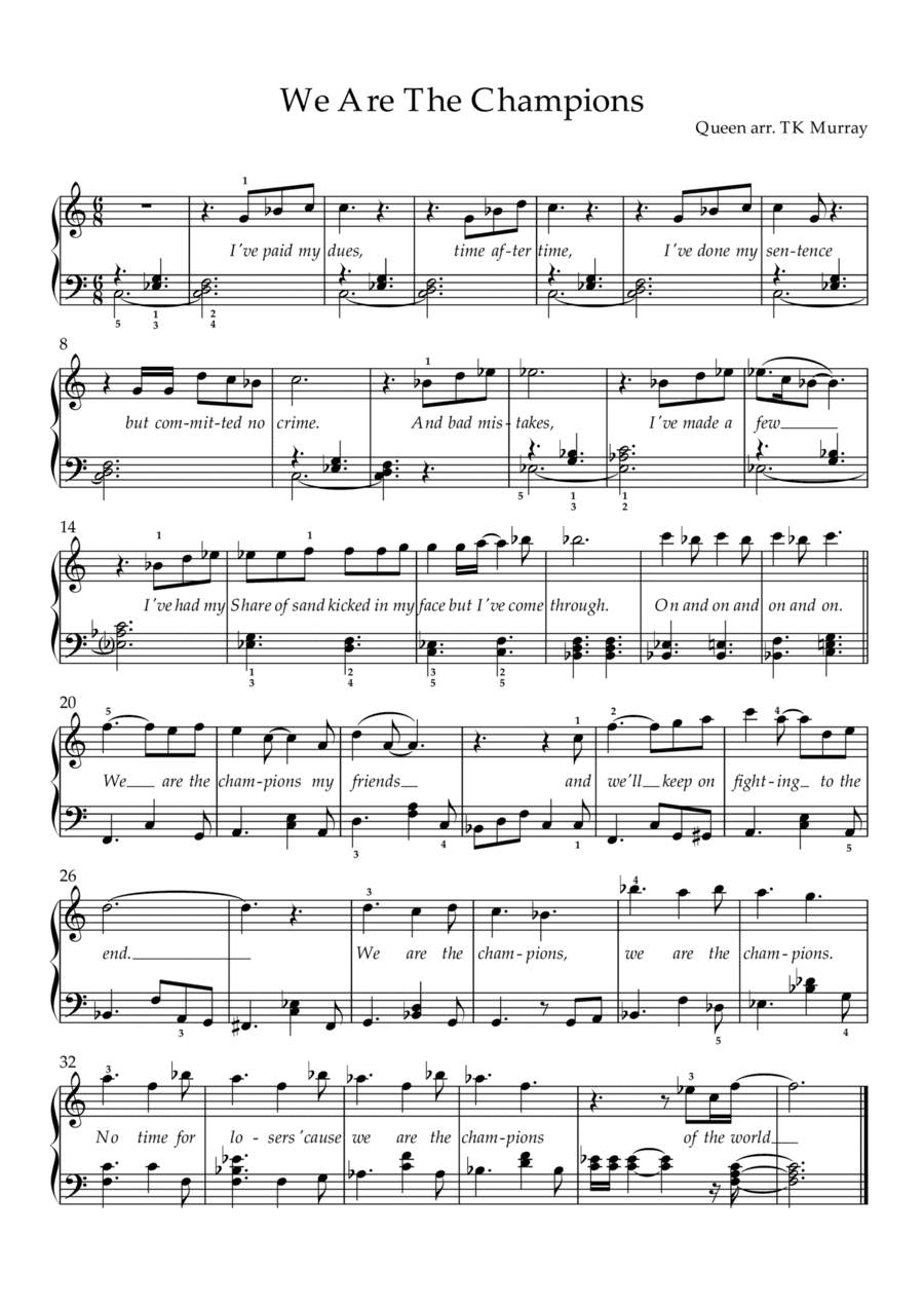 We Are The Champions (arr. Tim TK Murray)