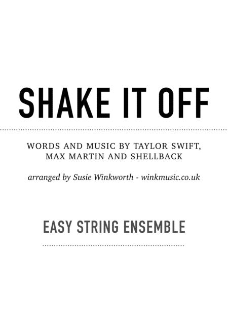 Shake It Off (arr. Susie Winkworth winkmusic.co.uk)
