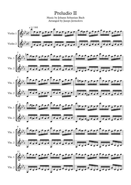 Prelude c minor for 2 violins (arr. Jazeps Jermolovs)