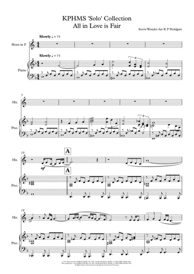 All In Love Is Fair (arr. Kevin P Holdgate)