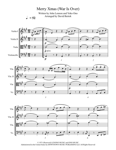 Happy Xmas (war Is Over) (arr. David Bertok)