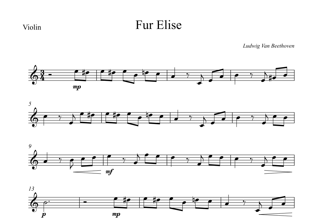 Fur Elise - Beethoven (arr. Wesley S. SIlva)