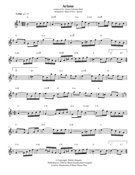 Arioso from Cantata BWV 156 1st Adagio (arr. Marco Polo C. Ignacio)