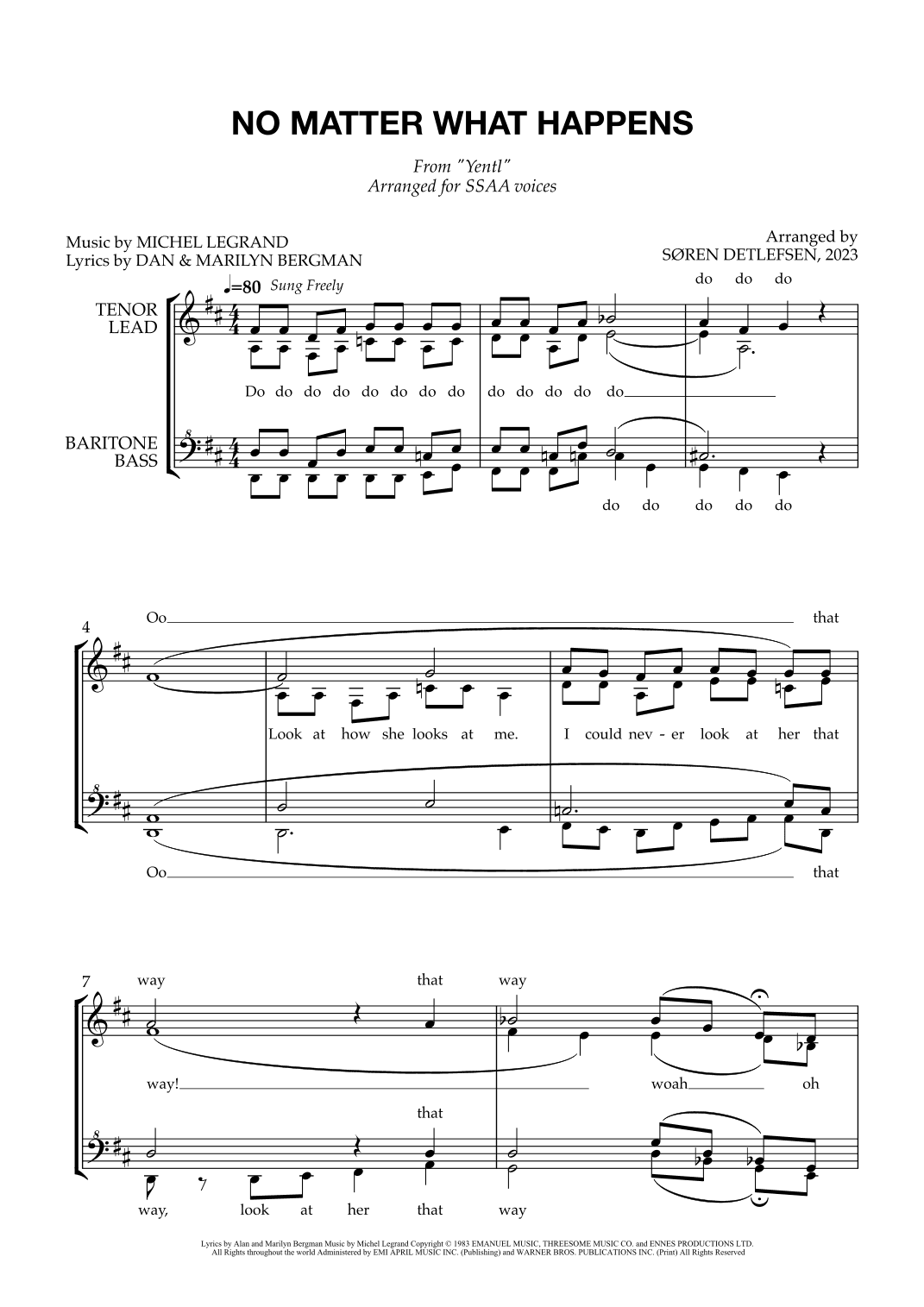 No Matter What Happens (arr. Søren Detlefsen)