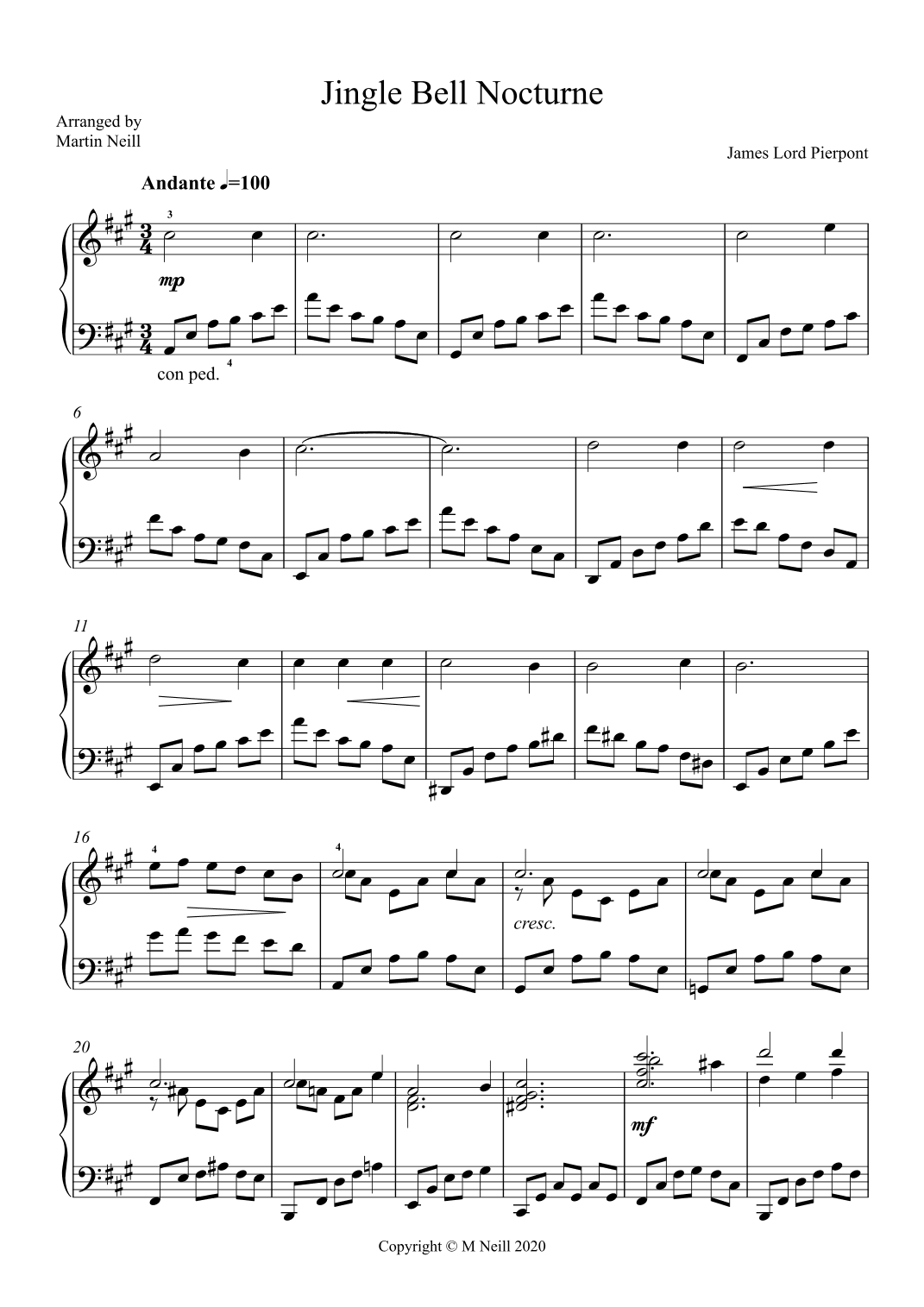 Jingle Bell Nocturne (arr. Martin Neill)