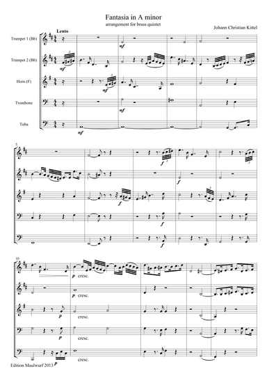 Fantasia in A minor (arr. Edition Maulwurf)
