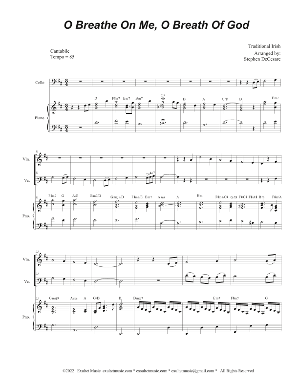 O Breathe On Me, O Breath Of God (Duet for Violin and Cello) (arr. Stephen DeCesare)