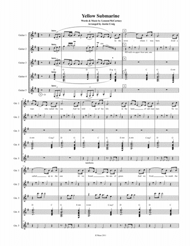 Yellow Submarine (arr. Justin Craig)