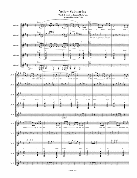 Yellow Submarine (arr. Justin Craig)