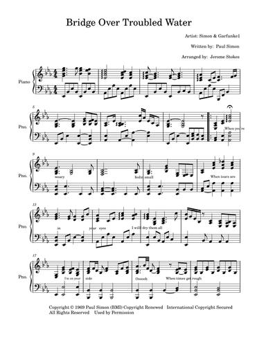 Bridge Over Troubled Water (arr. Jerome Stokes)