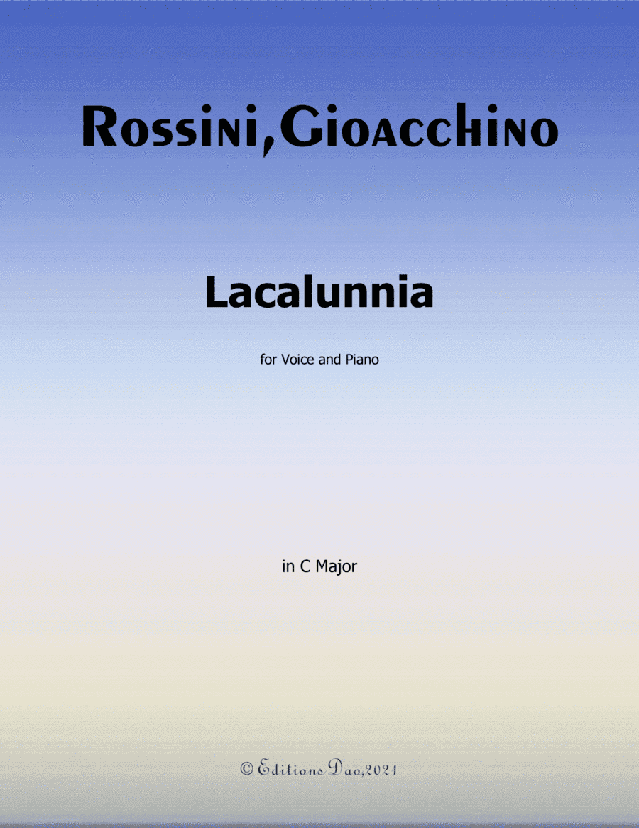 La calunnia,by Rossini,in C Major (arr. Editions Dao)