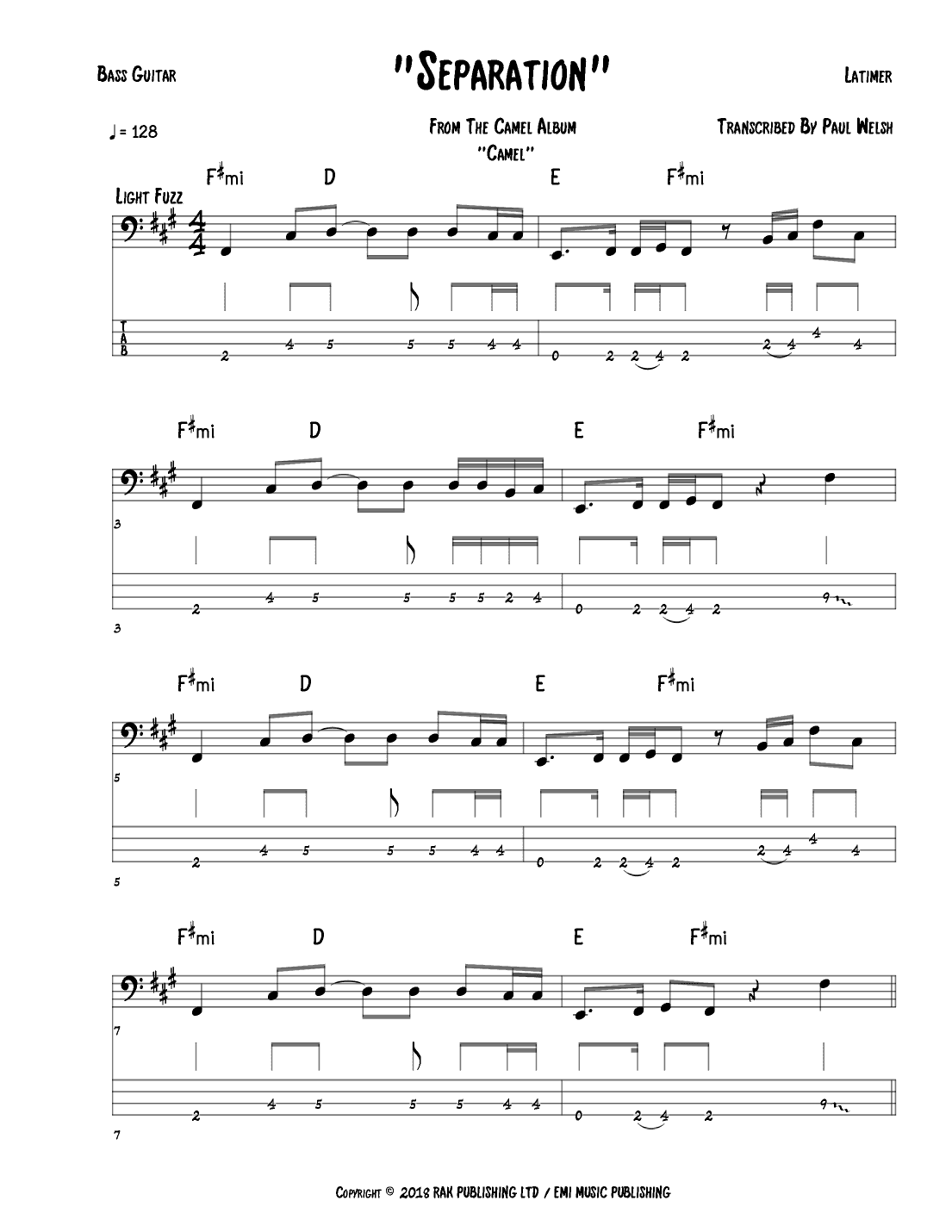 Separation (arr. Accubass)