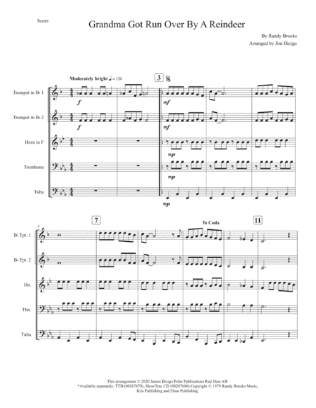 Grandma Got Run Over By A Reindeer (arr. Jim Bicigo)