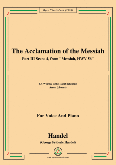 Handel-Messiah,HWV 56,Part III,Scene 4,for Voice and Piano (arr. MSM)