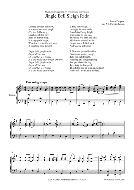 Jingle Bell Sleigh Ride - Piano (arr. Anne L Christopherson GRSM ARCM)
