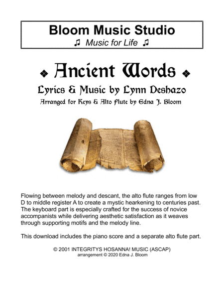 Ancient Words (arr. Edna J. Bloom)