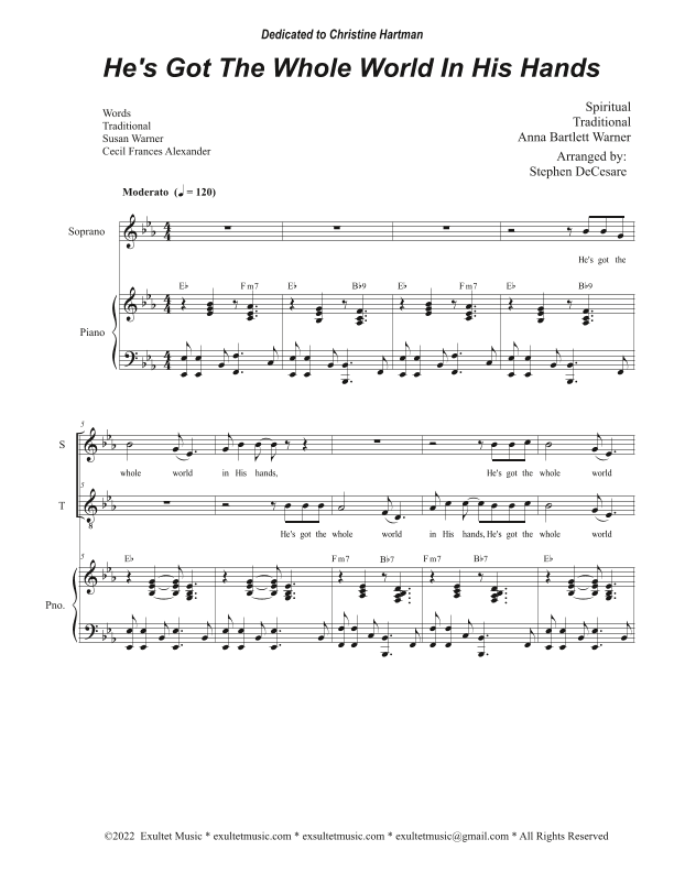 He's Got The Whole World In His Hands (Duet for Soprano and Tenor solo) (arr. Stephen DeCesare)