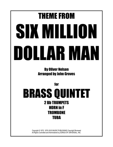 Theme From Six Million Dollar Man (arr. John Groves)