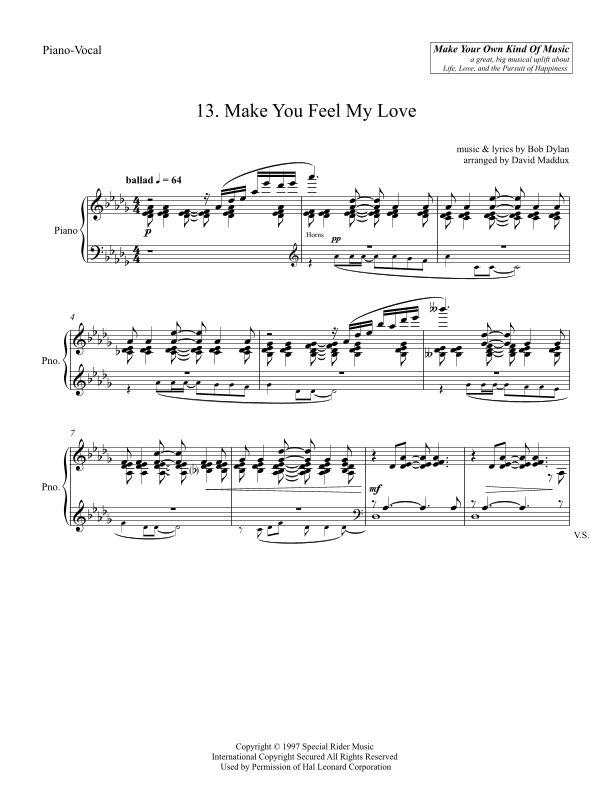 Make You Feel My Love (arr. David Maddux)