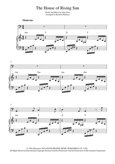 The House Of The Rising Sun (arr. Kaiserin Rebecca)