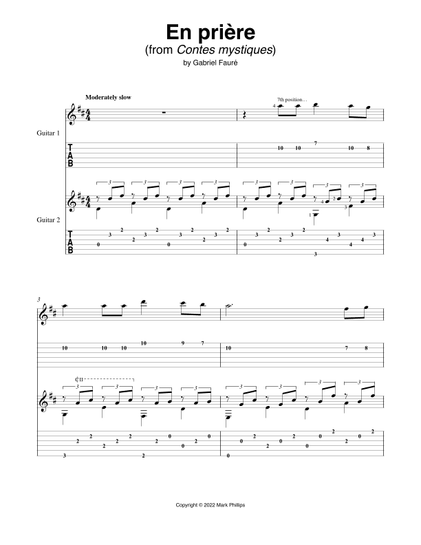 En prière (arr. Mark Phillips)