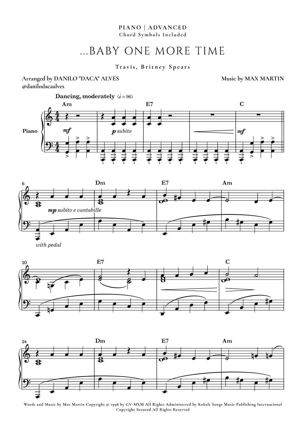 ...baby One More Time (arr. Danilo "Daca" Alves)