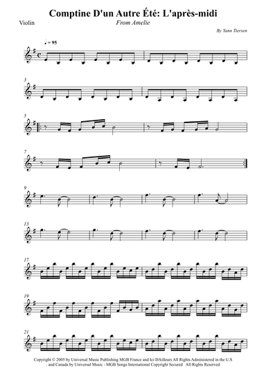 Comptine D'un Autre Été: L'après-midi (arr. Wesley S. SIlva)