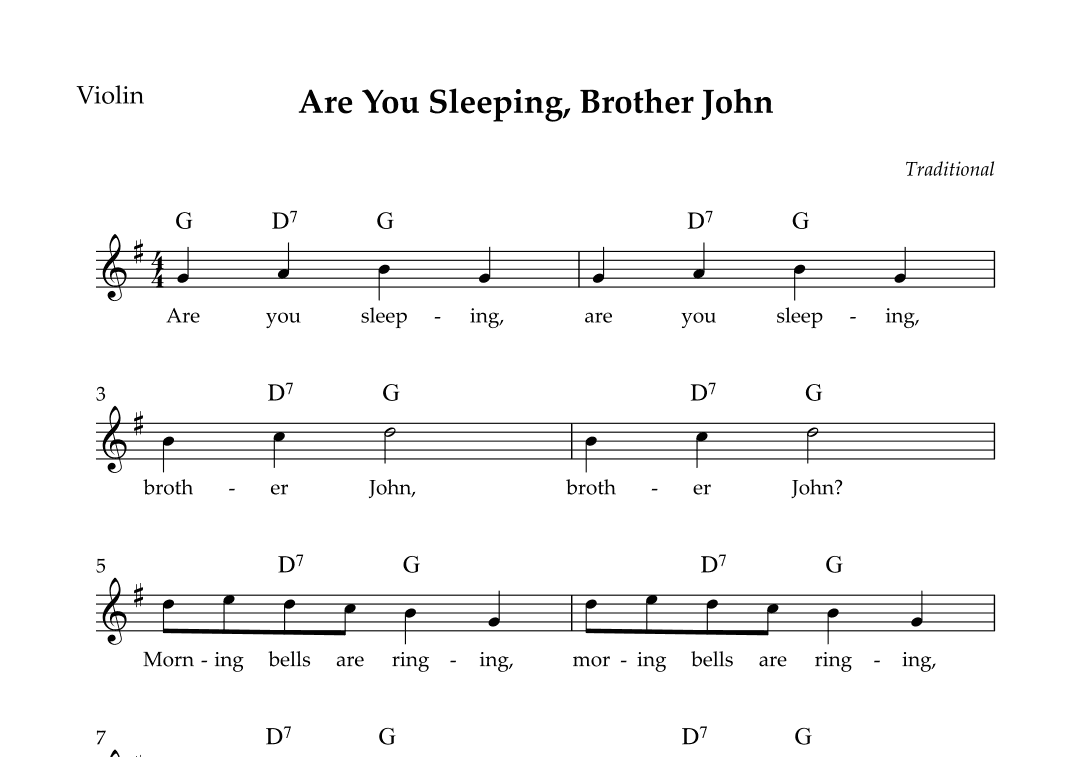 Are You Sleeping, Brother John (Easy) (arr. Wesley S. SIlva)