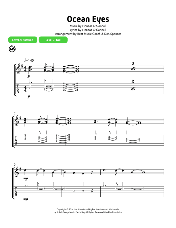 Ocean Eyes (arr. Best Music Coach)