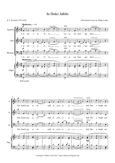 In Dulci Jubilo (SABar Choir and Organ) (arr. Philip Le Bas)