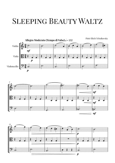 Tchaikovsky: Sleeping Beauty Waltz for Violin, Viola and Cello (String Trio) (arr. Cadenza Editions)