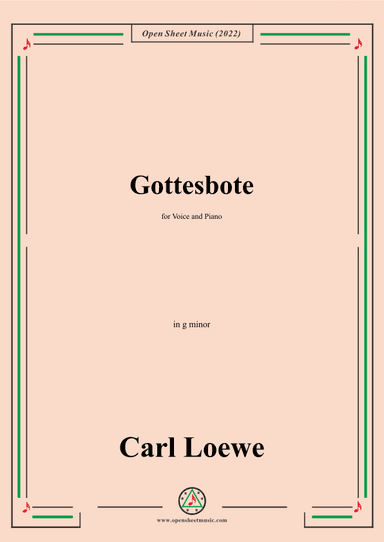 Loewe-Gottesbote,in g minor,for Voice and Piano (arr. OSM Press)
