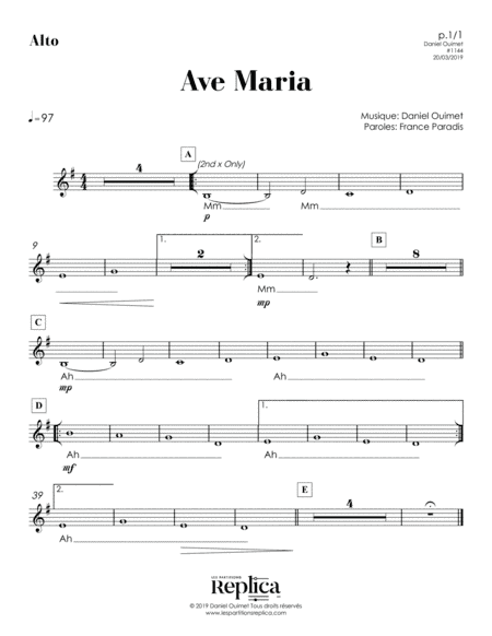 AVE MARIA - ALTO part