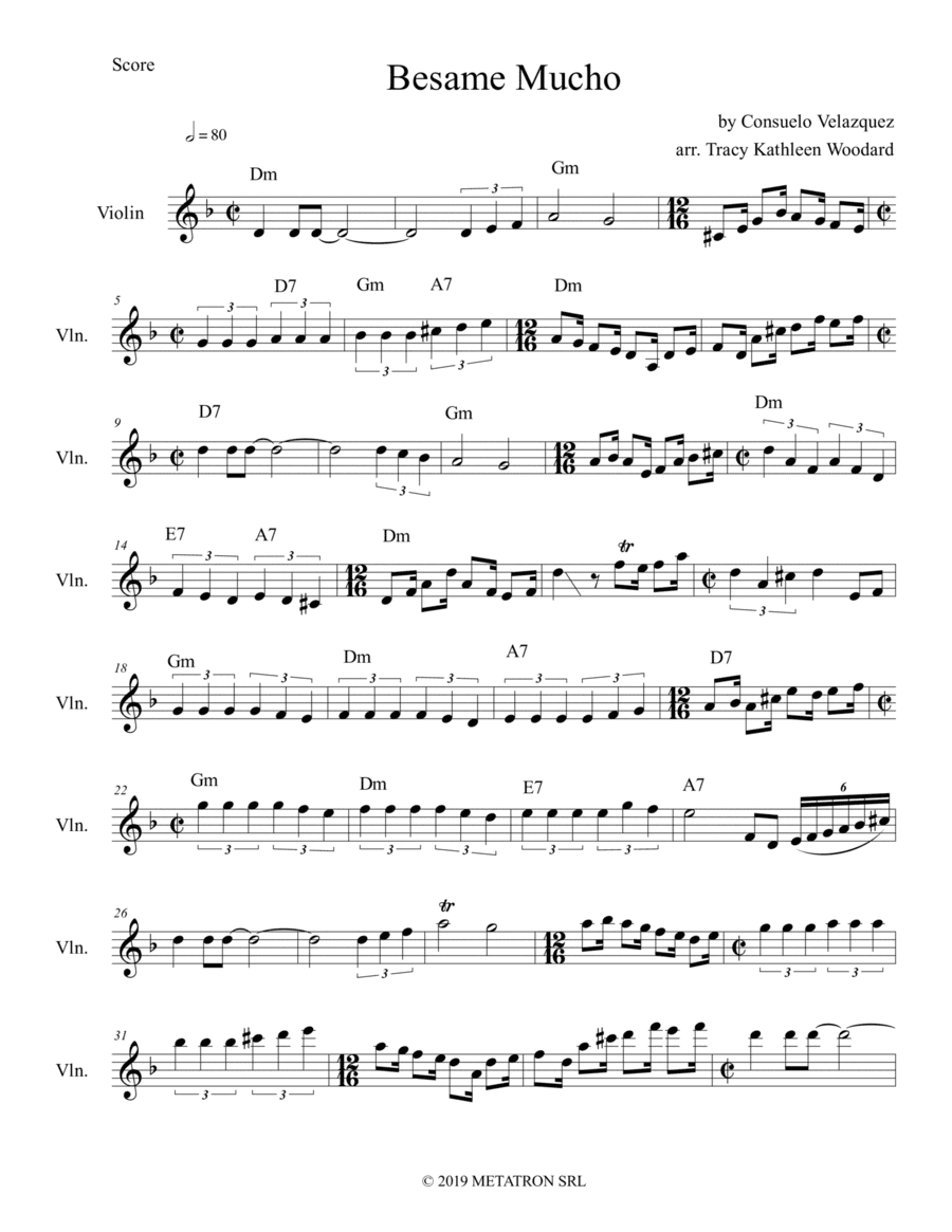 Besame Mucho (arr. Tracy Kathleen Woodard)