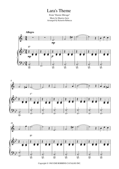 Lara's Theme From Doctor Zhivago (arr. Kaiserin Rebecca)